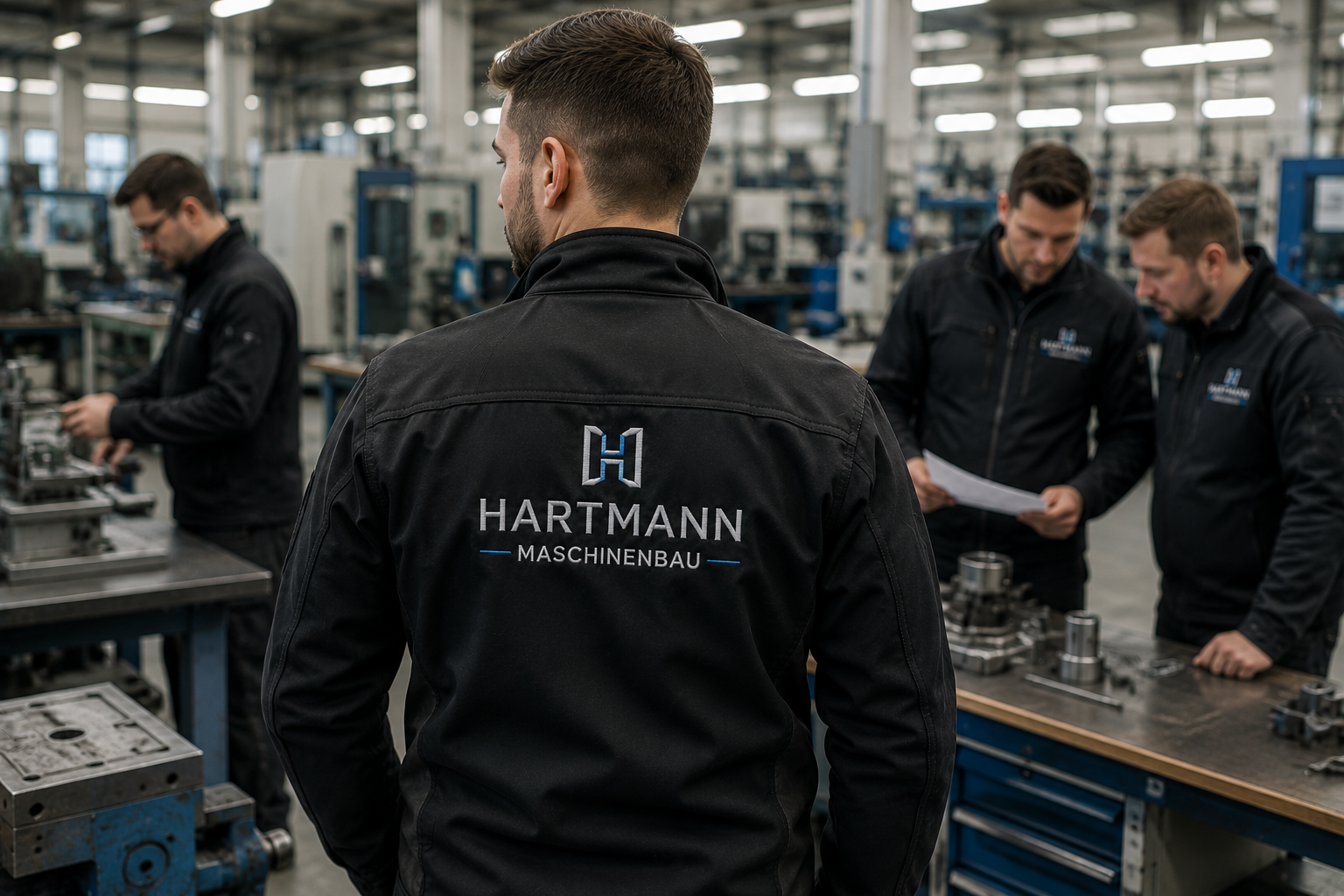 Industrie Stickerei und Teamkleidung im Maschinenbau und in der Produktion